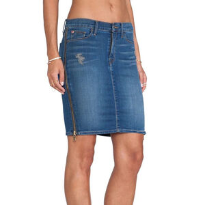 Hudson Jeans Marianne Pencil Skirt In Foxey Distressed Size 28
